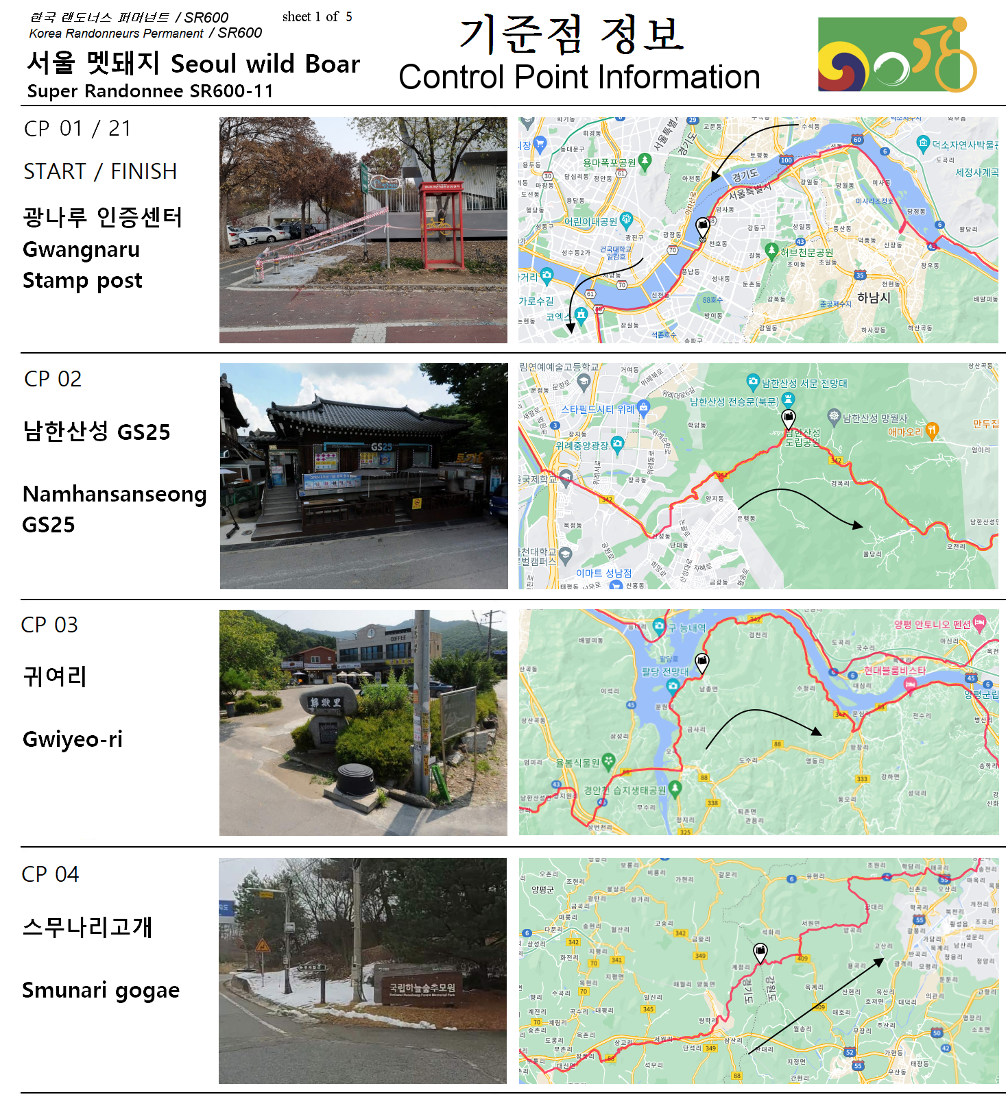 란도너스 슈퍼란도니 SR-11 서울 멧돼지 GPX 코스파일