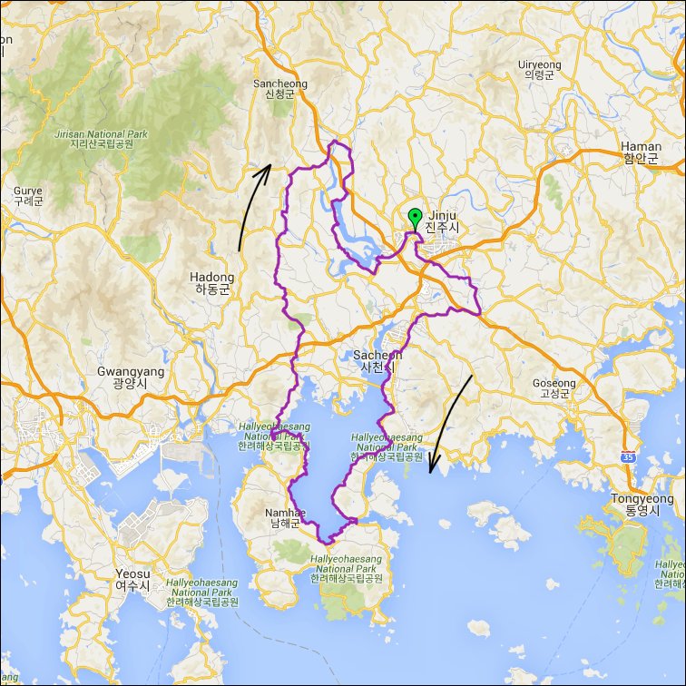 란도너스 퍼머넌트 PT-09 진주 해안코스 GPX 코스파일