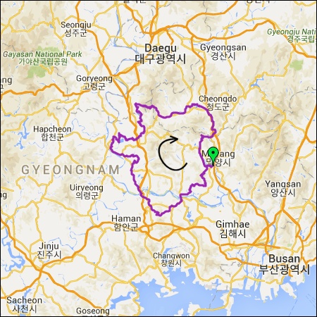 란도너스 퍼머넌트 PT-107 밀양 어드벤처 GPX 코스파일
