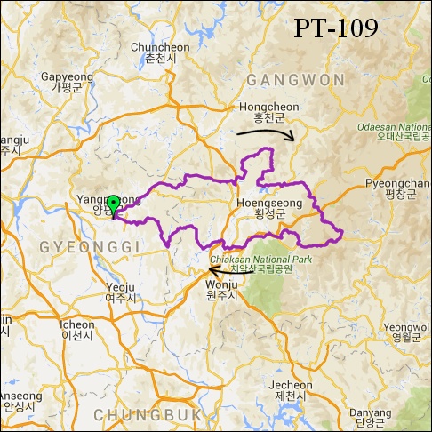 란도너스 퍼머넌트 PT-109 용문 어드벤처 GPX 코스파일