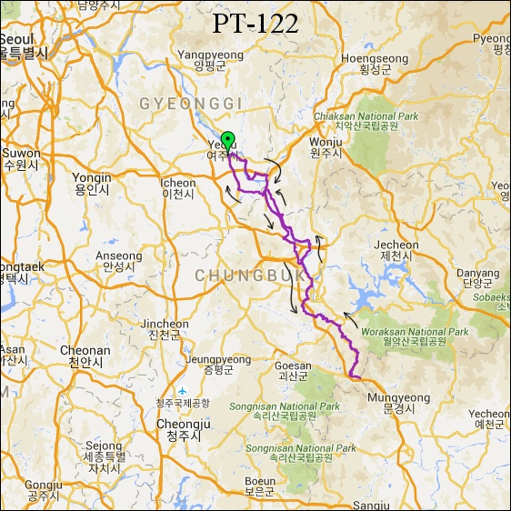 란도너스 퍼머넌트 PT-122 이화령 오르기 GPX 코스파일