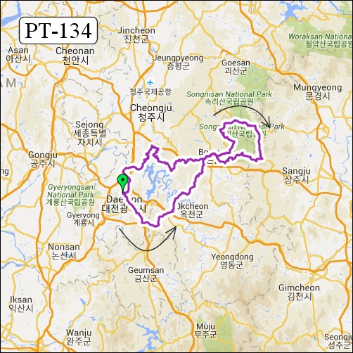 란도너스 퍼머넌트 PT-134 속리산 관광 GPX 코스파일