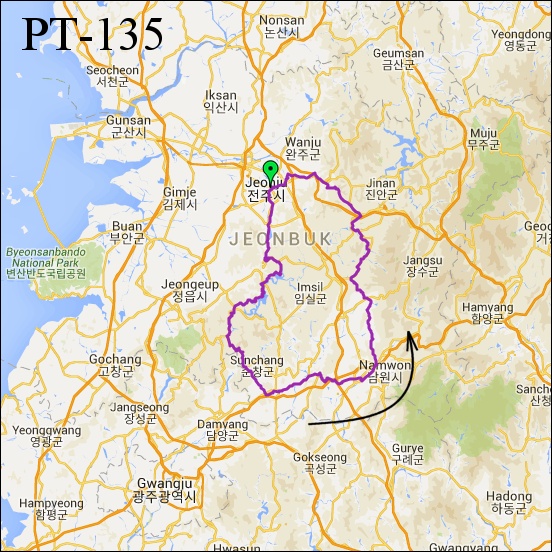 란도너스 퍼머넌트 PT-135 춘향골 여행 GPX 코스파일