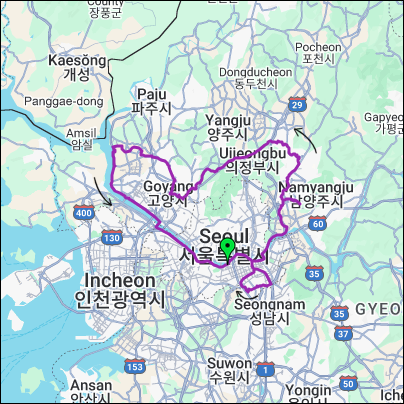 란도너스 퍼머넌트 PT-149 조선왕릉 투어 GPX 코스파일