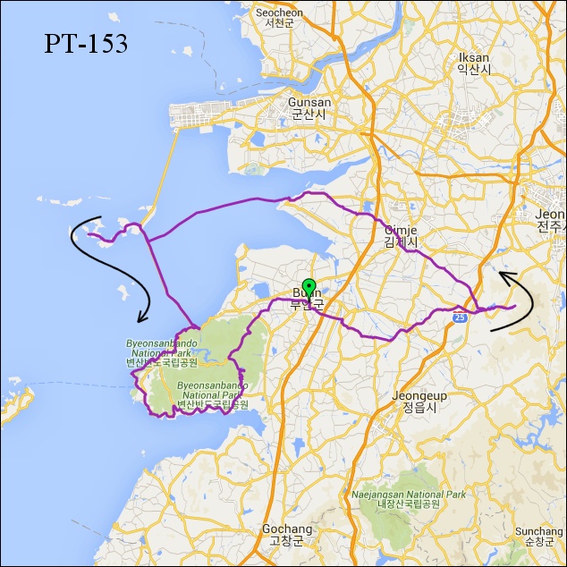 란도너스 퍼머넌트 PT-153 산과 바닷길 200 GPX 코스파일