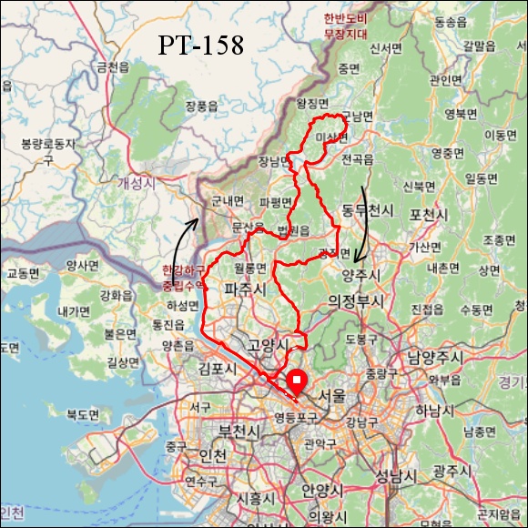 란도너스 퍼머넌트 PT-158 파주 뱅뱅 GPX 코스파일