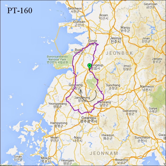 란도너스 퍼머넌트 PT-160 정읍 스페이드 GPX 코스파일