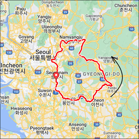 란도너스 퍼머넌트 PT-194 수도권동부순환 GPX 코스파일