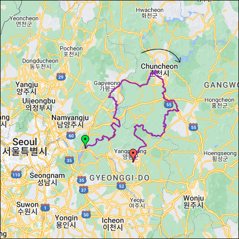 란도너스 퍼머넌트 PT-198 춘천별곡 GPX 코스파일