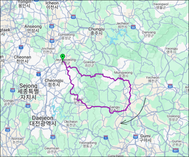 란도너스 퍼머넌트 PT-24 속리산을 품고 GPX 코스파일