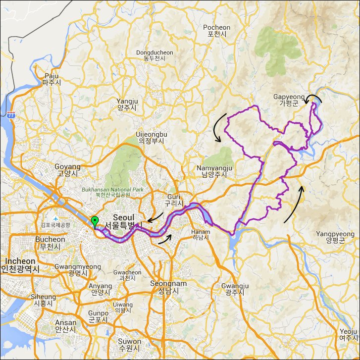 란도너스 퍼머넌트 PT-26 청평호와 호명산 GPX 코스파일