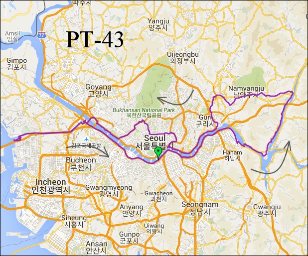 란도너스 퍼머넌트 PT-43 서울 자전거도로 GPX 코스파일