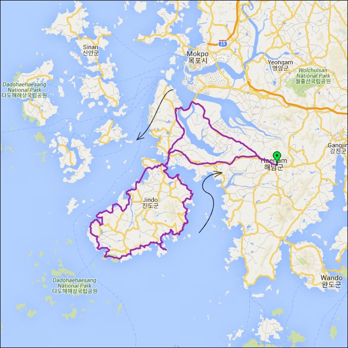 란도너스 퍼머넌트 PT-87 진도 루프 GPX 코스파일