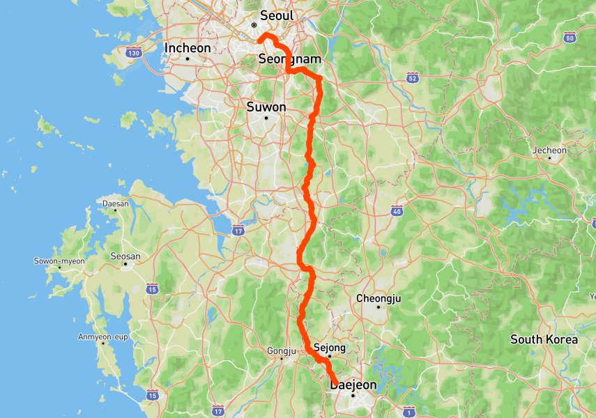 대전 to 서울(반포) 2코스 - 173km 자전거 라이딩 코스